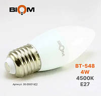 Лампа LED BT-548 С37 4W E27 4500K свечка матовая Biom 00-00001422