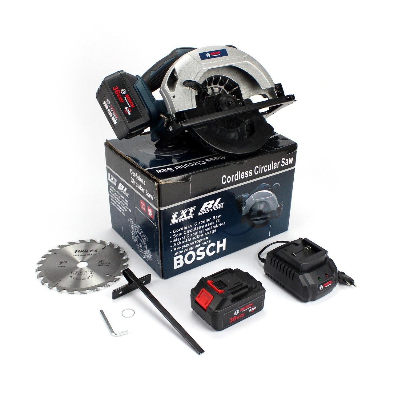 Циркулярна пилка Bosch акумуляторна GKS 36V-G (36V, 6Ah), Циркуляр БОШ, ручна циркулярка на акумуляторі