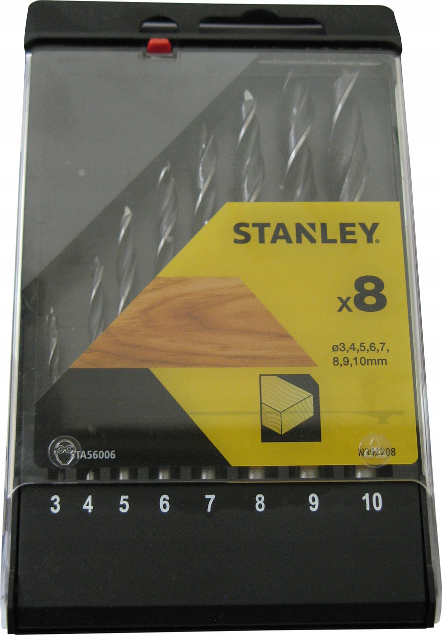 Свердла по Дереву Набір 8 шт Ø 3, 4, 5, 6, 7, 8, 9, 10 мм STANLEY STA56006-QZ