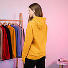 Жіноча толстовка жовта весняна літня двонитка кофта з капюшоном, фото 3