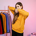 Жіноча толстовка жовта весняна літня двонитка кофта з капюшоном, фото 4