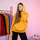 Жіноча толстовка жовта весняна літня двонитка кофта з капюшоном, фото 5