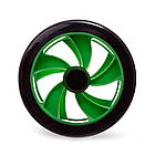 Ролик для преса подвійний Зелений + килимок Profi Sports / Гімнастичний тренажер колесо для преса, фото 5