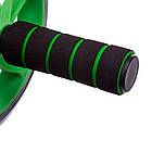 Ролик для преса подвійний Зелений + килимок Profi Sports / Гімнастичний тренажер колесо для преса, фото 4