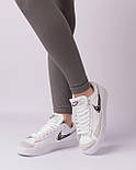 Жіночі кросівки кеди Nike Blazer Low '77 Vintage White Black осінь весна біла шкіра. Живе фото, фото 10