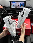 Жіночі кросівки кеди Nike Blazer Low '77 Vintage White Black осінь весна біла шкіра. Живе фото, фото 5