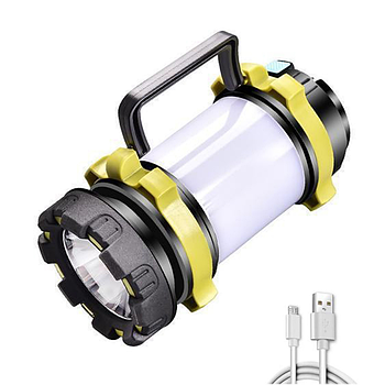 Потужний ліхтар-лампа з повербанком 800mAh JC-065 / Акумуляторний ліхтар для кемпінгу / Прожектор світлодіодний