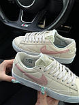 Жіночі кросівки кеди Nike Blazer Low '77 Vintage White Black осінь весна шкіра бежеві. Живе фото, фото 4