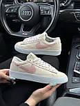 Жіночі кросівки кеди Nike Blazer Low '77 Vintage White Black осінь весна шкіра бежеві. Живе фото, фото 2