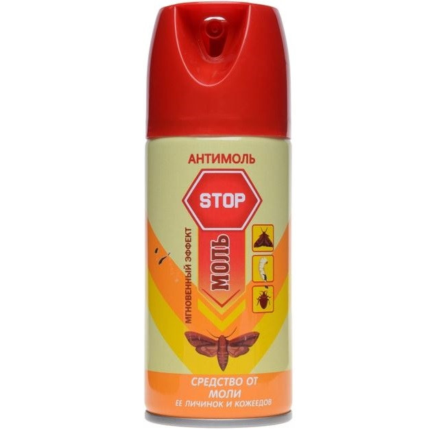 "МІЛЬ STOP" аерозоль від молі, її личинок та шкіроїдів 150 см3 1/12, фото 1