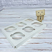 *100 шт* / Ложемент / 250х170 мм / 6 ячеєк / Молочна / Біла