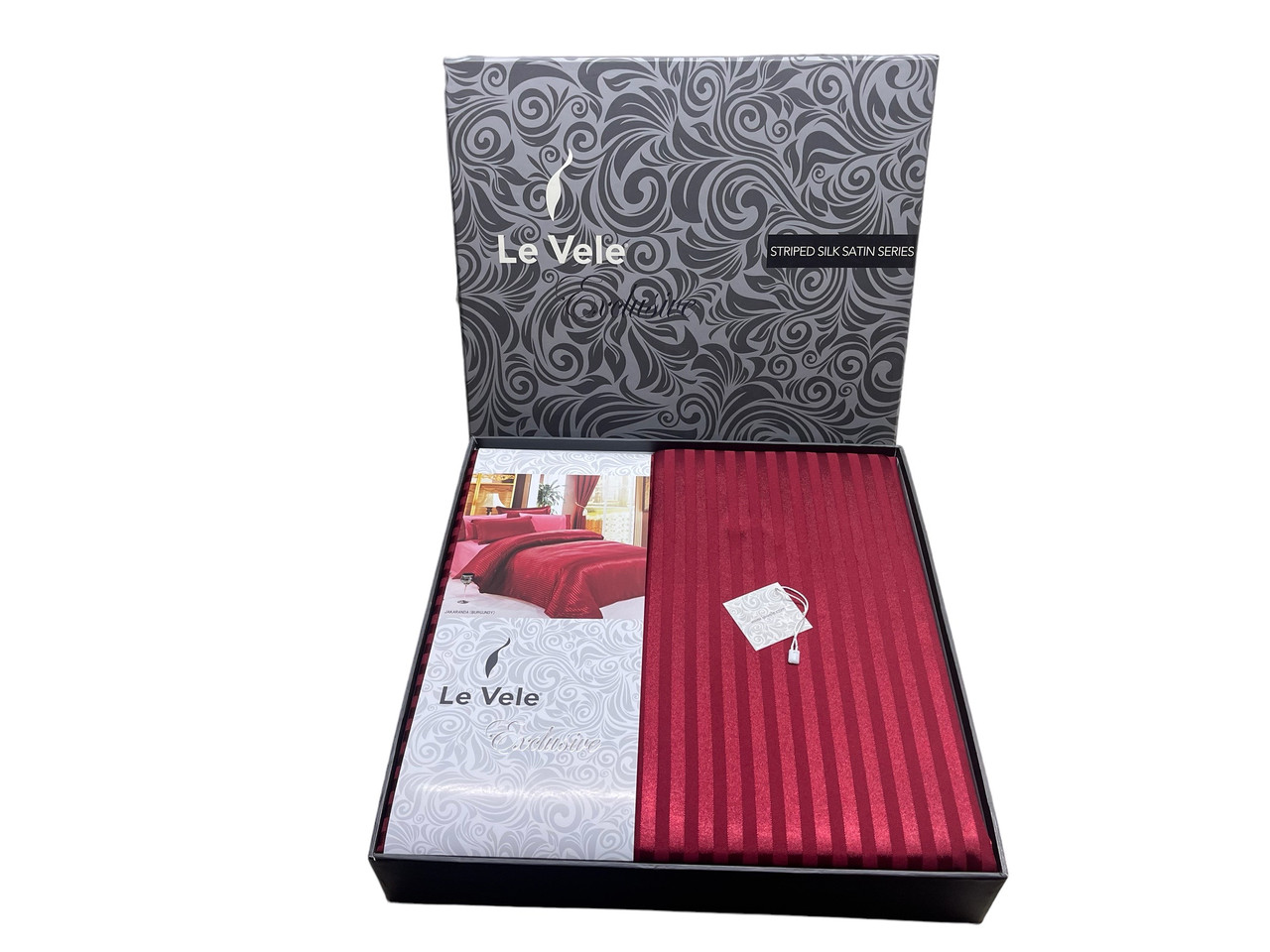 Комплект постельного белья Le Vele Jakaranda Burgyndy Silk Satin 220-200 см бордовый - фото 2 - id-p29735877