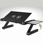 Столик для ноутбука T8 / Портативний столик трансформер / Переносний стіл для ноутбука, фото 4