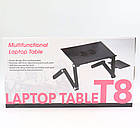 Столик для ноутбука T8 / Портативний столик трансформер / Переносний стіл для ноутбука, фото 9