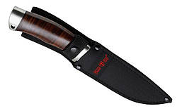 Ніж для полювання і риболовлі Барнаул , з рукояттю з набірної шкіри + ексклюзивні фото, фото 5