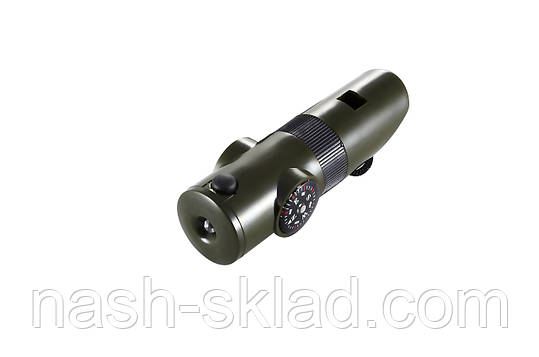 Туристичний компас зі свистком і ліхтариком, фото 1