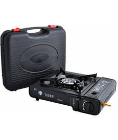 Портативна газова плита для подорожей, подвійної дії з адаптером в кейсі