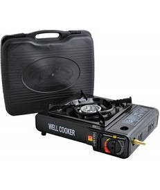 Портативна газова плита подвійної дії з адаптером в кейсі WELL COOKER