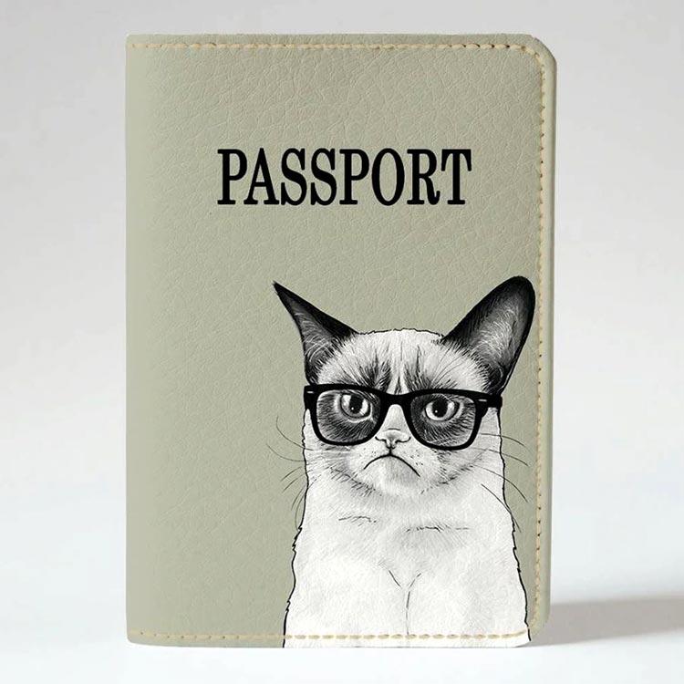Обложка на паспорт v.1.0. 191 Мрачный кот (эко-кожа) 1 шт. - фото 1 - id-p1821352510