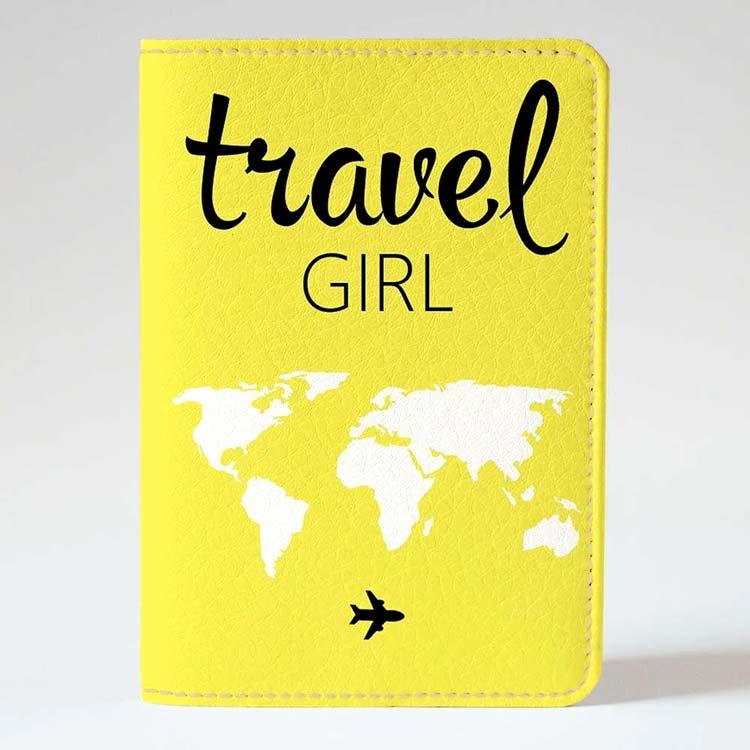 Обкладинка на паспорт v.1.0. 1022 TRAVEL GIRL (еко-шкіра)  1 шт.