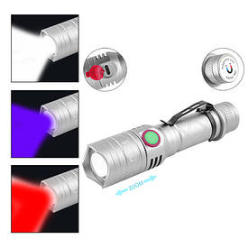 Ліхтарик Police BL-8456-T6+1red+1blue, zoom, затискач, магніт, мигалка, Box оптом в Україні