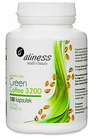 ALINESS CGA Green Coffee 3200 — Біологічно активна домішка Medicaline зелена кава в капсулах 100 шт.