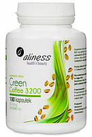 ALINESS CGA Green Coffee 3200 - Биологически активная добавка Medicaline зеленый кофе в капсулах 100 шт.