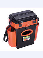 Ящик двухсекционный Fish Box Helios 10 л для зимней рыбалки оранжевого цвета