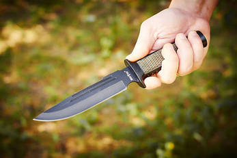 Ніж тактичний SWAT з упором і антибліковим покриттям, міцна сталь, фото 3