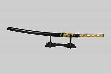 Катана самурайський меч, візерунки дамаска на клинку, елітна, з чохлом і засобом по догляду