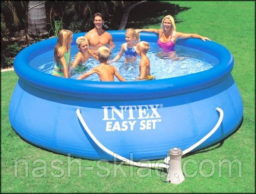 Великий надувний басейн Intex Easy Set Pool з насосом, фото 3