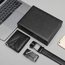 Чоловічий подарунковий набір: ремінь, портмоне M2028, фото 4