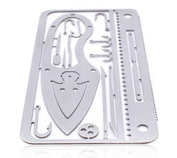 Мультитул кредитка выживальщика Survival Multitool Card 17в1, фото 4