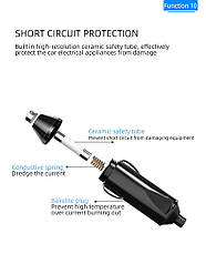 Автомобіль інвертор, мережевий фільтр OZiO 12V 220V 200w, фото 3