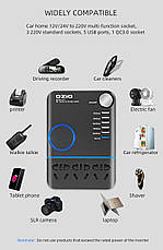 Автомобіль інвертор, мережевий фільтр OZiO 12V 220V 200w, фото 4