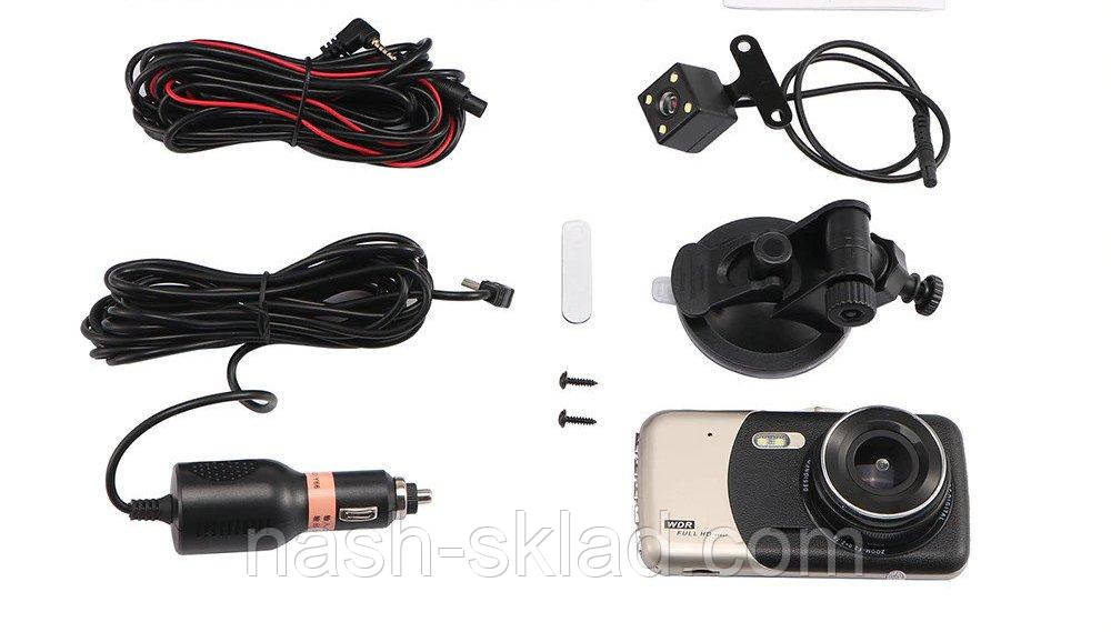 Відеореєстратор DVR T652 4" Full HD з виносною камерою заднього виду