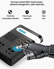 Автомобіль інвертор, мережевий фільтр ASOMETECH 12V 220V 200w, фото 3