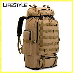 Дорожній рюкзак на 80-100 л, 95(80)х37х23 см, xs-f22 Світлий койот / Тактична сумка / Рюкзак із системою Molle