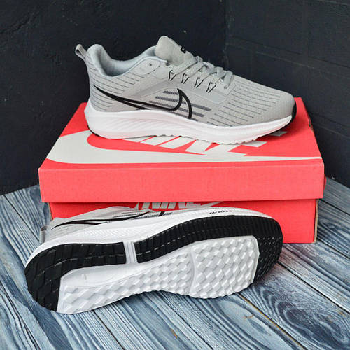 Купить Мужские кроссовки Nike ZooM Gray светлые серые кроссы Найк Зум ...