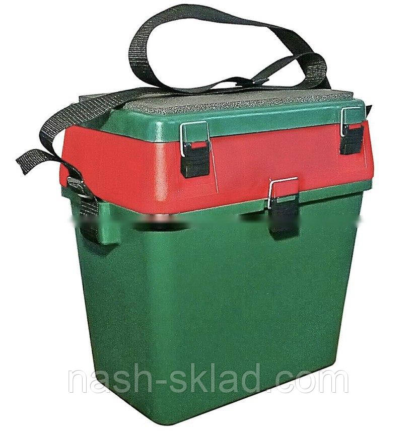 Ящик для зимової рибалки - Зелений з червоним - Україна