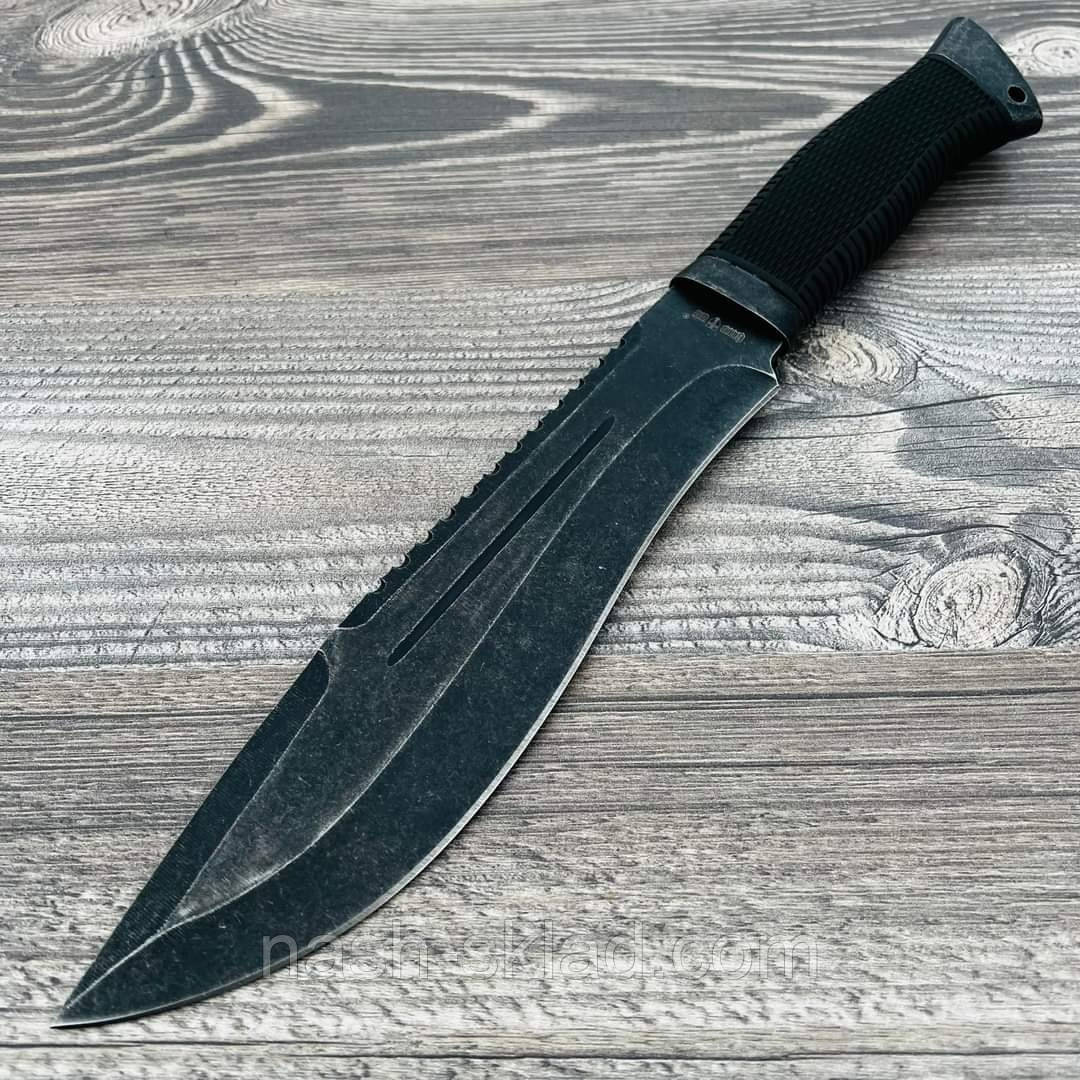 Ніж тактичний Шерхан, ручка гума, ножик виживання, тесак для вирубування чагарників