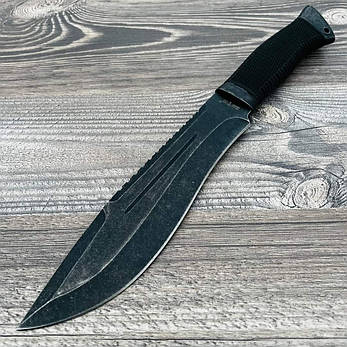 Ніж тактичний Шерхан, ручка гума, ножик виживання, тесак для вирубування чагарників, фото 1