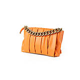 Сумка жіноча стильна літня через плече з ручкою ланцюжком та знімним регульованим ремінцем, Помаранчевий, фото 2