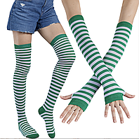 Зелено - белые гетры "руки + ноги", на взрослых и подростков