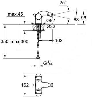 Змішувач GROHE Sentosa 24407000 біде(Німеччина), фото 2