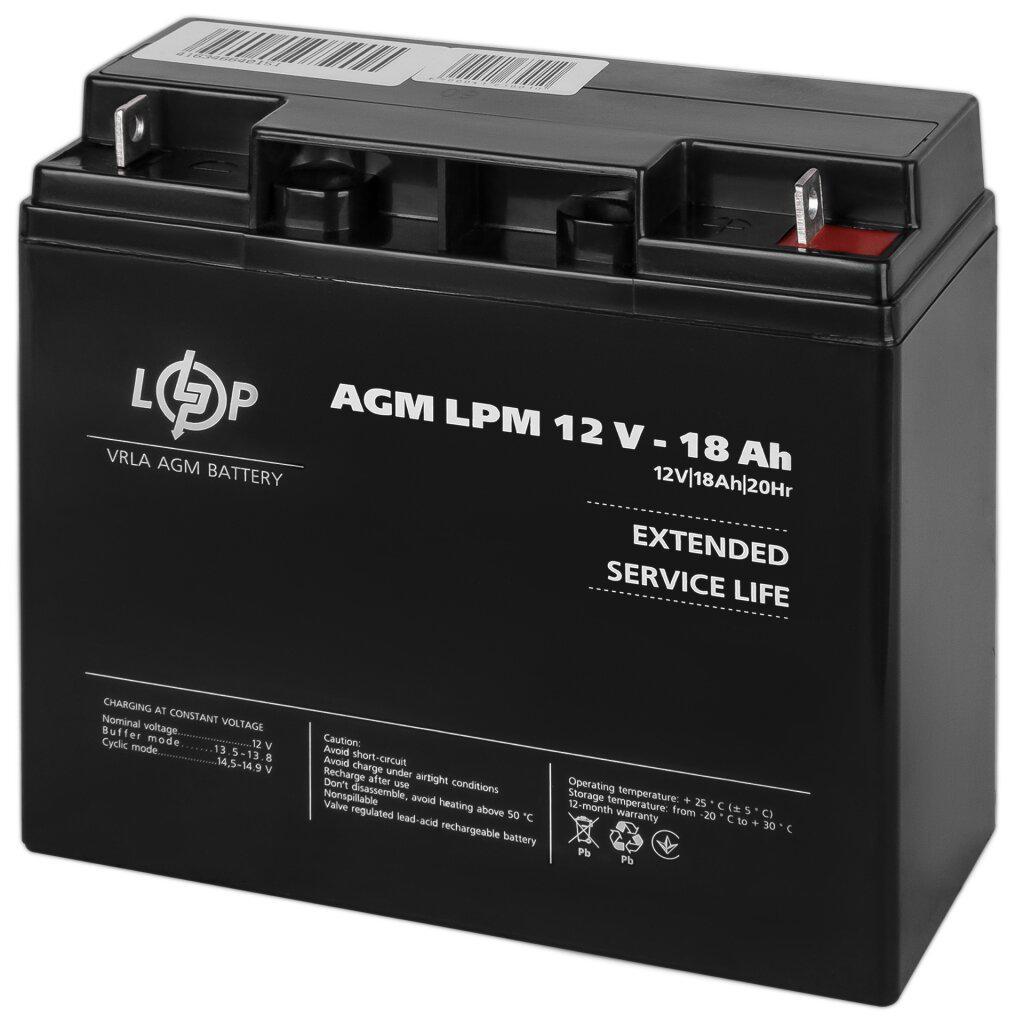 Акумулятор кислотний AGM LogicPower LPM 12-18 AH, фото 1
