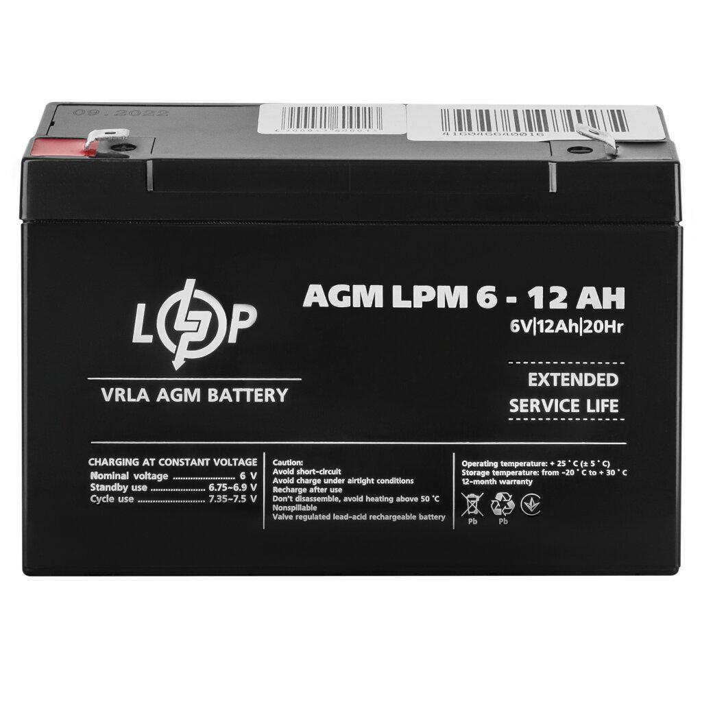 Акумулятор AGM LogicPower LPM 6-12 AH, фото 1