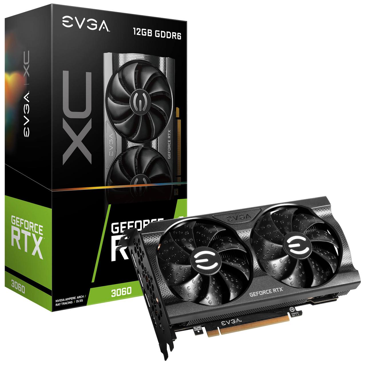 Видеокарта EVGA GeForce RTX 3060 XC Gaming 12GB GDDR6 192-bit PCIE 4.0 - фото 1 - id-p1821414276