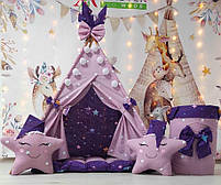 Вігвам та аксесуари великий ігровий намет для дітей курінь Зоряна мрія БОН БОН + кошик Повний комплект!, фото 2