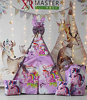 Вігвам та аксесуари великий ігровий намет для дітей курінь с My little pony БОН БОН + Кошик . Повний комплект!, фото 8